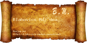 Blahovics Médea névjegykártya